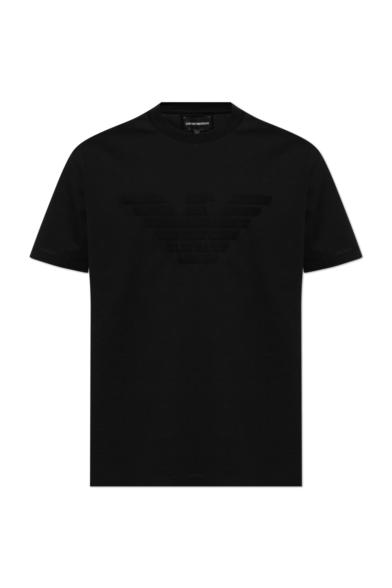 Armani plain black t shirt hotsell